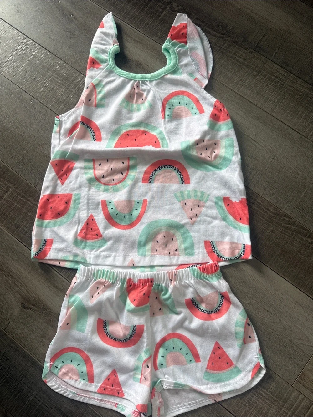 Carter's Coral & Multi Floral Girls Pajama Sets - Watermelon & Floral Prints